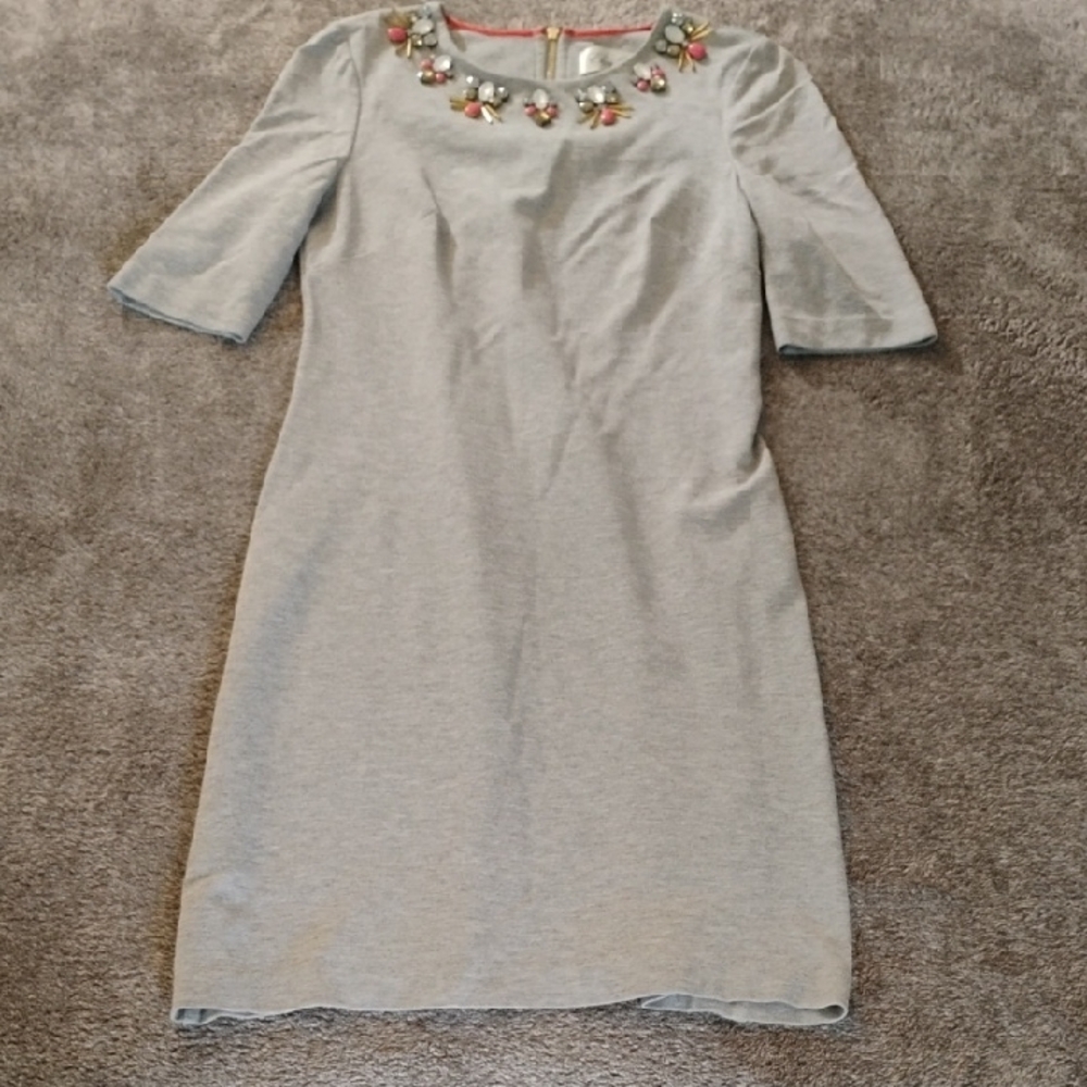 Eliza J Beaded Neckline Jersey Dress